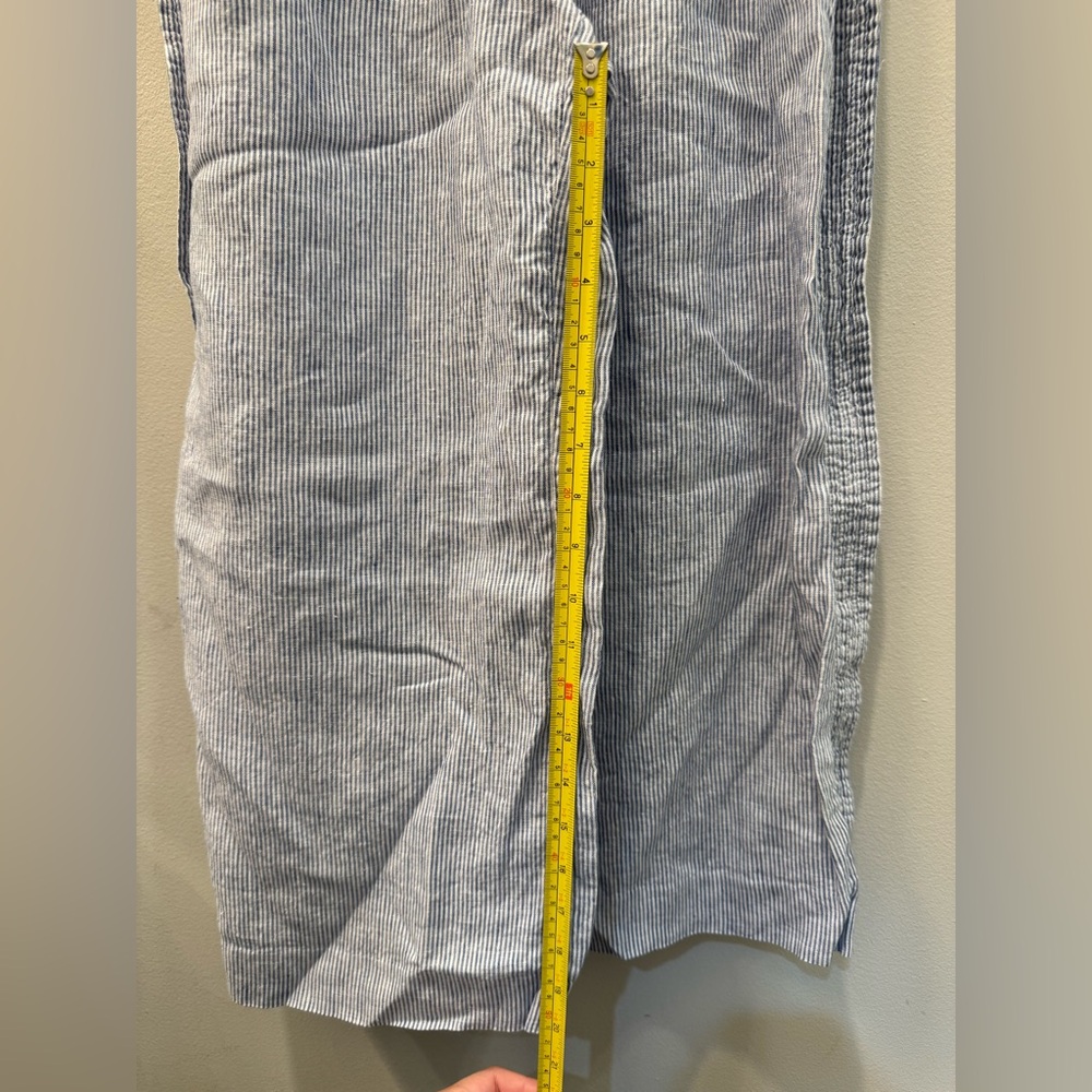 J. Crew Light Blue Striped Linen Jumpsuit Size 2 - Picture 7 of 9
